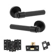 Quality image of Senza Pari Fasana Door Handle Pack (Latch Set - 3" CE Latch, 3" Fire Rated Hinges x3) - Matt Black | Sku. adpspr165mb2 | available from Trade Door Handles.