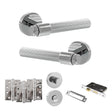Quality image of Senza Pari Fasana Door Handle Pack (Bathroom Set - 3" CE Bathroom Lock, 4" Fire Rated Hinges x3) - Polished Chrome | Sku. adpspr165pc11 | available from Trade Door Handles.