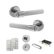 Quality image of Senza Pari Fasana Door Handle Pack (Bathroom Set - 2.5" CE Bathroom Lock, 4" Slim Knuckle Hinges x2) - Polished Chrome | Sku. adpspr165pc12 | available from Trade Door Handles.