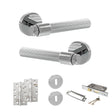 Quality image of Senza Pari Fasana Door Handle Pack (3 Lever Lock Set - 2.5" CE Sashlock, 4" Slim Knuckle Hinges x2) - Polished Chrome | Sku. adpspr165pc18 | available from Trade Door Handles.