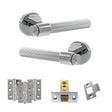 Quality image of Senza Pari Fasana Door Handle Pack (Latch Set - 2.5" CE Latch, 3" Fire Rated Hinges x3) - Polished Chrome | Sku. adpspr165pc1 | available from Trade Door Handles.