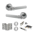 Quality image of Senza Pari Fasana Door Handle Pack (Euro Lock Set - 3" CE Sashlock, 3" Fire Rated Hinges x3) - Polished Chrome | Sku. adpspr165pc21 | available from Trade Door Handles.
