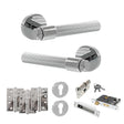 Quality image of Senza Pari Fasana Door Handle Pack (Euro Lock Set - 3" CE Sashlock, 4" Fire Rated Hinges x3) - Polished Chrome | Sku. adpspr165pc23 | available from Trade Door Handles.