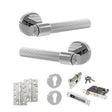 Quality image of Senza Pari Fasana Door Handle Pack (Euro Lock Set - 3" CE Sashlock, 4" Slim Knuckle Hinges x2) - Polished Chrome | Sku. adpspr165pc25 | available from Trade Door Handles.