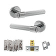 Quality image of Senza Pari Fasana Door Handle Pack (Latch Set - 3" CE Latch, 4" Fire Rated Hinges x3) - Polished Chrome | Sku. adpspr165pc4 | available from Trade Door Handles.