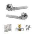 Quality image of Senza Pari Fasana Door Handle Pack (Latch Set - 2.5" CE Latch, 4" Slim Knuckle Hinges x2) - Polished Chrome | Sku. adpspr165pc5 | available from Trade Door Handles.