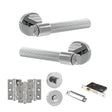 Quality image of Senza Pari Fasana Door Handle Pack (Bathroom Set - 2.5" CE Bathroom Lock, 3" Fire Rated Hinges x3) - Polished Chrome | Sku. adpspr165pc8 | available from Trade Door Handles.