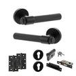 Quality image of Senza Pari Fasana Door Handle Pack (Euro Lock Set - 3" CE Sashlock, 4" Slim Knuckle Hinges x2) - Matt Black | Sku. adpspr165mb25 | available from Trade Door Handles.