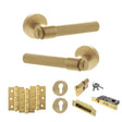 Quality image of Senza Pari Fasana Door Handle Pack (Euro Lock Set - 2.5" CE Sashlock, 3" Fire Rated Hinges x3) - Satin Brass | Sku. adpspr165sb20 | available from Trade Door Handles.