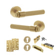 Quality image of Senza Pari Fasana Door Handle Pack (Euro Lock Set - 3" CE Sashlock, 4" Slim Knuckle Hinges x2) - Satin Brass | Sku. adpspr165sb25 | available from Trade Door Handles.