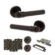 Quality image of Senza Pari Fasana Door Handle Pack (Bathroom Set - 2.5" CE Bathroom Lock, 4" Fire Rated Hinges x3) - Urban Dark Bronze | Sku. adpspr165udb10 | available from Trade Door Handles.