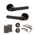 Quality image of Senza Pari Fasana Door Handle Pack (3 Lever Lock Set - 2.5" CE Sashlock, 4" Slim Knuckle Hinges x2) - Urban Dark Bronze | Sku. adpspr165udb18 | available from Trade Door Handles.