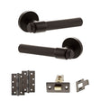 Quality image of Senza Pari Fasana Door Handle Pack (Latch Set - 3" CE Latch, 4" Slim Knuckle Hinges x2) - Urban Dark Bronze | Sku. adpspr165udb6 | available from Trade Door Handles.