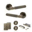 Quality image of Senza Pari Rosarno Door Handle Pack (3 Lever Lock Set - 3" CE Sashlock, 4" Slim Knuckle Hinges x2) - Antique Brass | Sku. adpspr170ab19 | available from Trade Door Handles.