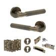 Quality image of Senza Pari Rosarno Door Handle Pack (Euro Lock Set - 3" CE Sashlock, 3" Fire Rated Hinges x3) - Antique Brass | Sku. adpspr170ab21 | available from Trade Door Handles.