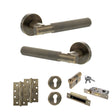 Quality image of Senza Pari Rosarno Door Handle Pack (Euro Lock Set - 2.5" CE Sashlock, 4" Slim Knuckle Hinges x2) - Antique Brass | Sku. adpspr170ab24 | available from Trade Door Handles.
