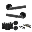 Quality image of Senza Pari Rosarno Door Handle Pack (Bathroom Set - 3" CE Bathroom Lock, 4" Fire Rated Hinges x3) - Matt Black | Sku. adpspr170mb11 | available from Trade Door Handles.