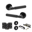 Quality image of Senza Pari Rosarno Door Handle Pack (3 Lever Lock Set - 3" CE Sashlock, 3" Fire Rated Hinges x3) - Matt Black | Sku. adpspr170mb15 | available from Trade Door Handles.