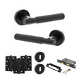Quality image of Senza Pari Rosarno Door Handle Pack (3 Lever Lock Set - 3" CE Sashlock, 4" Fire Rated Hinges x3) - Matt Black | Sku. adpspr170mb17 | available from Trade Door Handles.