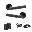 Quality image of Senza Pari Rosarno Door Handle Pack (Latch Set - 2.5" Latch, 3" Hinges x2) - Matt Black | Sku. adpspr170mb7 | available from Trade Door Handles.