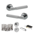Quality image of Senza Pari Rosarno Door Handle Pack (Bathroom Set - 3" CE Bathroom Lock, 4" Fire Rated Hinges x3) - Polished Chrome | Sku. adpspr170pc11 | available from Trade Door Handles.
