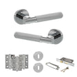 Quality image of Senza Pari Rosarno Door Handle Pack (3 Lever Lock Set - 2.5" CE Sashlock, 3" Fire Rated Hinges x3) - Polished Chrome | Sku. adpspr170pc14 | available from Trade Door Handles.