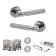 Quality image of Senza Pari Rosarno Door Handle Pack (3 Lever Lock Set - 3" CE Sashlock, 4" Fire Rated Hinges x3) - Polished Chrome | Sku. adpspr170pc17 | available from Trade Door Handles.