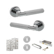 Quality image of Senza Pari Rosarno Door Handle Pack (3 Lever Lock Set - 2.5" CE Sashlock, 4" Slim Knuckle Hinges x2) - Polished Chrome | Sku. adpspr170pc18 | available from Trade Door Handles.