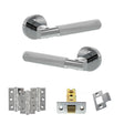 Quality image of Senza Pari Rosarno Door Handle Pack (Latch Set - 2.5" CE Latch, 3" Fire Rated Hinges x3) - Polished Chrome | Sku. adpspr170pc1 | available from Trade Door Handles.