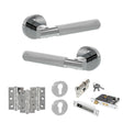 Quality image of Senza Pari Rosarno Door Handle Pack (Euro Lock Set - 3" CE Sashlock, 3" Fire Rated Hinges x3) - Polished Chrome | Sku. adpspr170pc21 | available from Trade Door Handles.