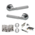 Quality image of Senza Pari Rosarno Door Handle Pack (Euro Lock Set - 2.5" CE Sashlock, 4" Fire Rated Hinges x3) - Polished Chrome | Sku. adpspr170pc22 | available from Trade Door Handles.