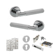 Quality image of Senza Pari Rosarno Door Handle Pack (Euro Lock Set - 3" CE Sashlock, 4" Slim Knuckle Hinges x2) - Polished Chrome | Sku. adpspr170pc25 | available from Trade Door Handles.