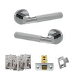 Quality image of Senza Pari Rosarno Door Handle Pack (Latch Set - 2.5" CE Latch, 4" Fire Rated Hinges x3) - Polished Chrome | Sku. adpspr170pc3 | available from Trade Door Handles.