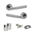 Quality image of Senza Pari Rosarno Door Handle Pack (Latch Set - 2.5" Latch, 3" Hinges x2) - Polished Chrome | Sku. adpspr170pc7 | available from Trade Door Handles.
