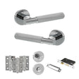 Quality image of Senza Pari Rosarno Door Handle Pack (Bathroom Set - 2.5" CE Bathroom Lock, 3" Fire Rated Hinges x3) - Polished Chrome | Sku. adpspr170pc8 | available from Trade Door Handles.