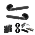Quality image of Senza Pari Rosarno Door Handle Pack (Euro Lock Set - 3" CE Sashlock, 4" Slim Knuckle Hinges x2) - Matt Black | Sku. adpspr170mb25 | available from Trade Door Handles.