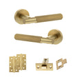 Quality image of Senza Pari Rosarno Door Handle Pack (Latch Set - 2.5" CE Latch, 4" Slim Knuckle Hinges x2) - Satin Brass | Sku. adpspr170sb5 | available from Trade Door Handles.