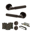Quality image of Senza Pari Rosarno Door Handle Pack (Bathroom Set - 3" CE Bathroom Lock, 4" Fire Rated Hinges x3) - Urban Dark Bronze | Sku. adpspr170udb11 | available from Trade Door Handles.
