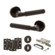 Quality image of Senza Pari Rosarno Door Handle Pack (3 Lever Lock Set - 2.5" CE Sashlock, 3" Fire Rated Hinges x3) - Urban Dark Bronze | Sku. adpspr170udb14 | available from Trade Door Handles.