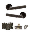 Quality image of Senza Pari Rosarno Door Handle Pack (Latch Set - 2.5" CE Latch, 4" Fire Rated Hinges x3) - Urban Dark Bronze | Sku. adpspr170udb3 | available from Trade Door Handles.
