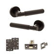 Quality image of Senza Pari Rosarno Door Handle Pack (Latch Set - 3" CE Latch, 4" Slim Knuckle Hinges x2) - Urban Dark Bronze | Sku. adpspr170udb6 | available from Trade Door Handles.