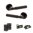 Quality image of Senza Pari Rosarno Door Handle Pack (Latch Set - 2.5" Latch, 3" Hinges x2) - Urban Dark Bronze | Sku. adpspr170udb7 | available from Trade Door Handles.