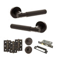Quality image of Senza Pari Rosarno Door Handle Pack (Bathroom Set - 2.5" CE Bathroom Lock, 3" Fire Rated Hinges x3) - Urban Dark Bronze | Sku. adpspr170udb8 | available from Trade Door Handles.