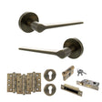 Quality image of Senza Pari Laviano Door Handle Pack (Euro Lock Set - 3" CE Sashlock, 4" Fire Rated Hinges x3) - Antique Brass | Sku. adpspr180ab23 | available from Trade Door Handles.