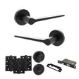 Quality image of Senza Pari Laviano Door Handle Pack (Bathroom Set - 3" CE Bathroom Lock, 4" Fire Rated Hinges x3) - Matt Black | Sku. adpspr180mb11 | available from Trade Door Handles.