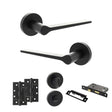 Quality image of Senza Pari Laviano Door Handle Pack (Bathroom Set - 2.5" CE Bathroom Lock, 4" Slim Knuckle Hinges x2) - Matt Black | Sku. adpspr180mb12 | available from Trade Door Handles.