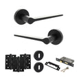 Quality image of Senza Pari Laviano Door Handle Pack (3 Lever Lock Set - 2.5" CE Sashlock, 4" Fire Rated Hinges x3) - Matt Black | Sku. adpspr180mb16 | available from Trade Door Handles.