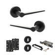 Quality image of Senza Pari Laviano Door Handle Pack (3 Lever Lock Set - 2.5" CE Sashlock, 4" Slim Knuckle Hinges x2) - Matt Black | Sku. adpspr180mb18 | available from Trade Door Handles.