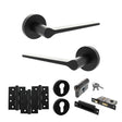 Quality image of Senza Pari Laviano Door Handle Pack (Euro Lock Set - 2.5" CE Sashlock, 4" Fire Rated Hinges x3) - Matt Black | Sku. adpspr180mb22 | available from Trade Door Handles.
