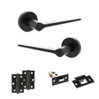 Quality image of Senza Pari Laviano Door Handle Pack (Latch Set - 2.5" Latch, 3" Hinges x2) - Matt Black | Sku. adpspr180mb7 | available from Trade Door Handles.